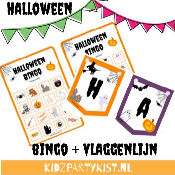 Halloween bingo en vlaggenlijn