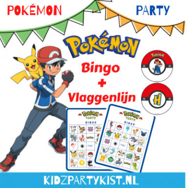 Pokemon bingo spel en vlaggenlijn
