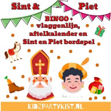 Sinterklaas vlaggenlijn en bingo spel