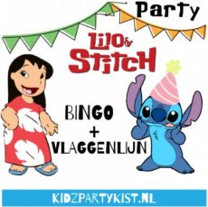 Lilo en Stitch bingo en vlaggenlijn feestje Stitch feestje bingo en vlaggenlijn