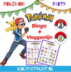 Pokemon bingo spel en vlaggenlijn