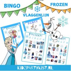 Frozen bingo spel en vlaggenlijn