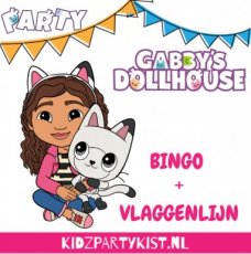 Gabby's Dollhouse bingo spel en vlaggenlijn