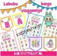 Labubu feestje bingo en vlaggenlijn