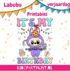 Labubu verjaardag printables