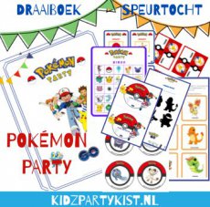 Pokémon draaiboek en speurtocht kinderfeestje