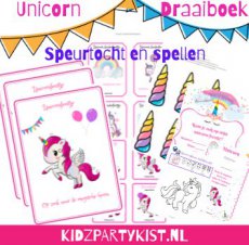 Unicorn draaiboek en speurtocht kinderfeestje